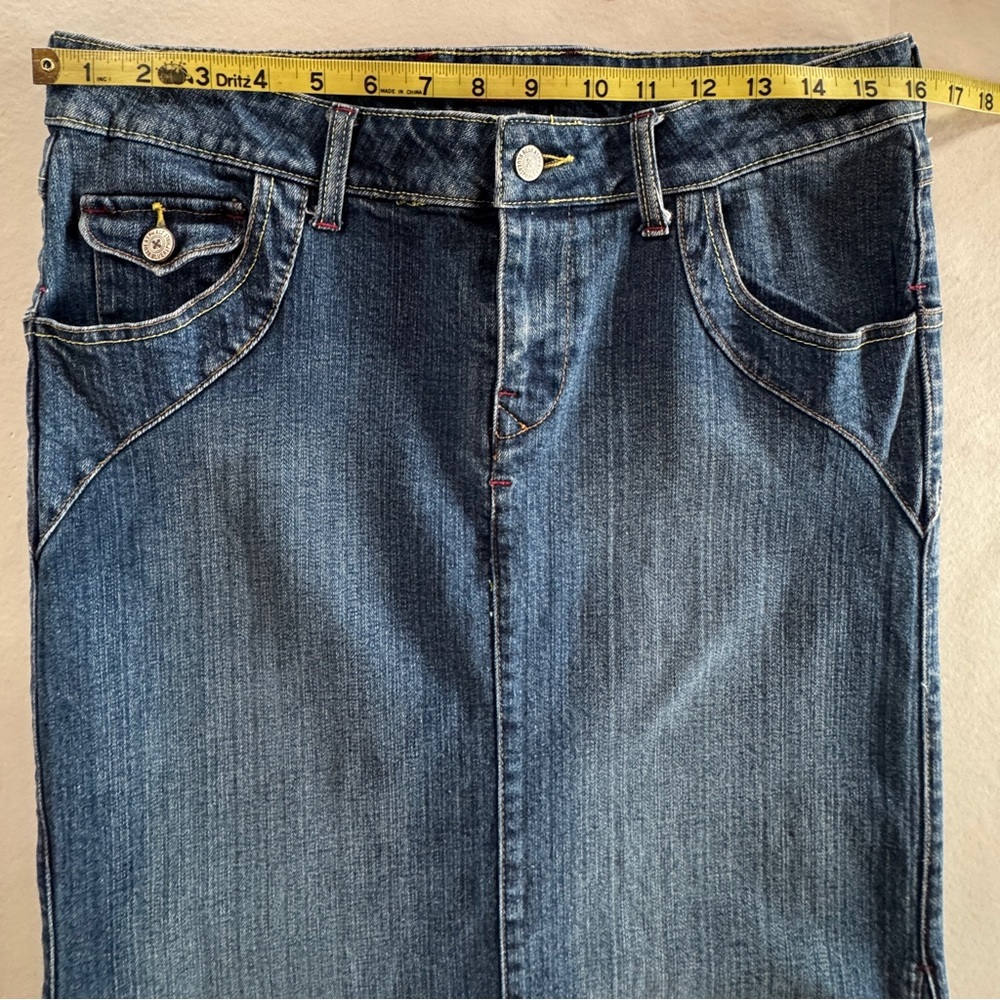 Mermaid Denim Blue Asphalt Maxi Skirt (9) - Picture 7 of 12